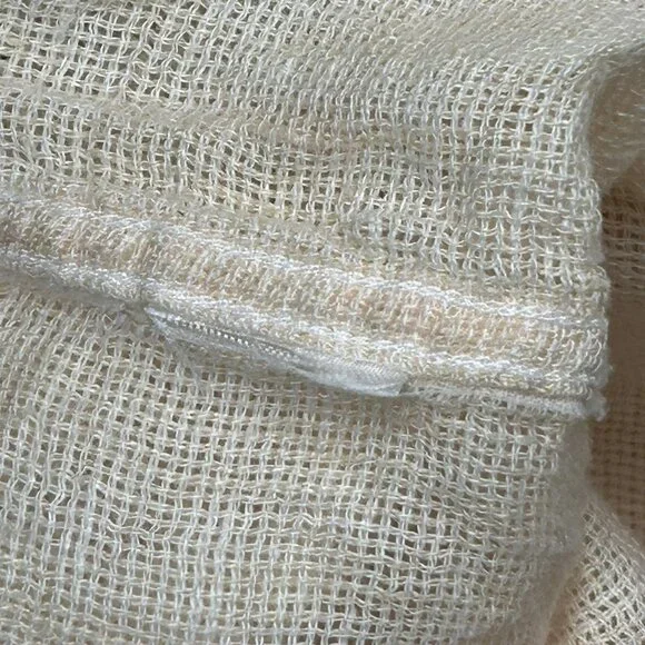 Faherty Shirt Womens Large Peach Gauze Woven Short Sleeve Button Up Lightweight - Picture 5 of 10